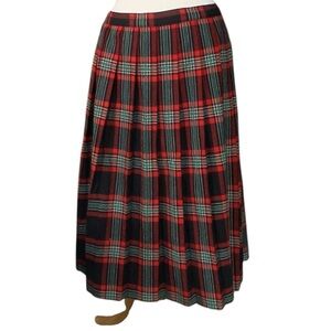 Vntg 50’s Plaid Tartan Skirt - Red and Black